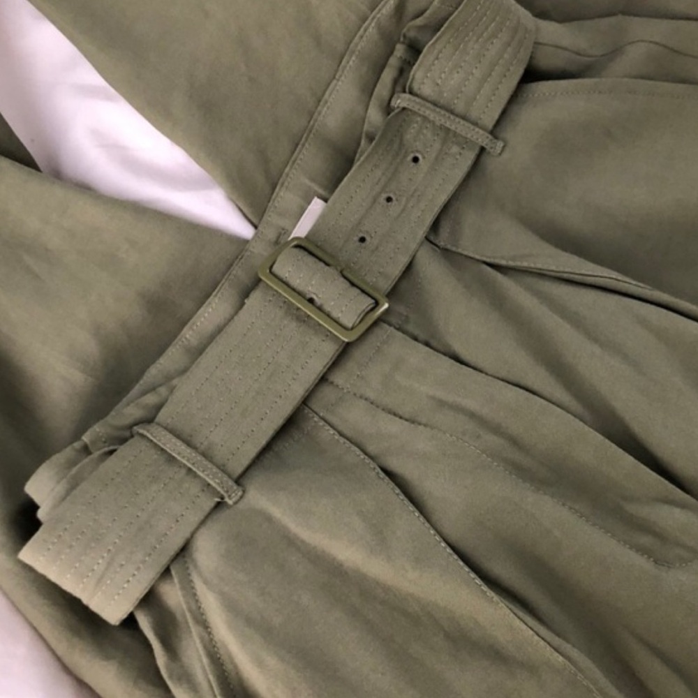EUC WILFRED LE FOU NEWT GREEN LEONCE HIGH WAISTED BELTED TROUSER - Picture 3 of 7